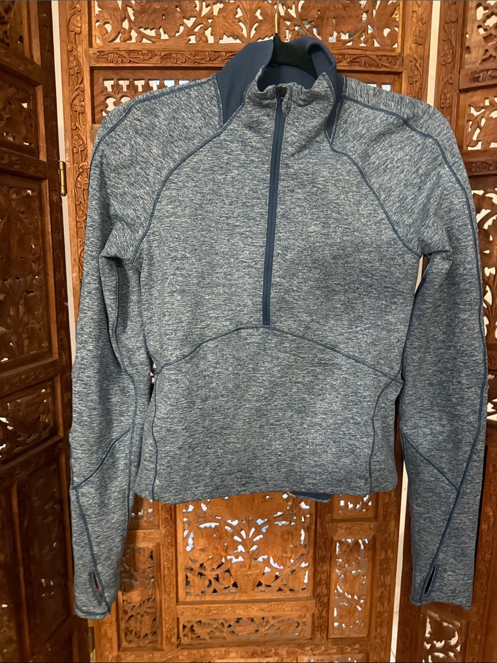 Lululemon  Heathered Blue Quarter-Zip Sweater